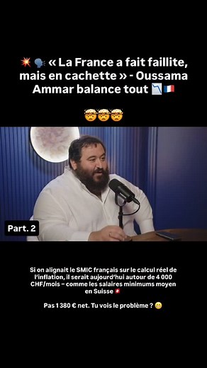 3.7K views · 246 reactions | Pour mesurer la vraie valeur du SMIC français, Oussama Ammar explique qu’il faut le comparer au salaire minimum « réel » suisse : la moyenne basse. Avec une inflation non biaisée, les niveaux seraient similaires… mais on en est loin. #SMICFrance #PouvoirDAchat #OussamaAmmar #SalaireSuisse #FranceVsSuisse #Inflation #FrontalierPro | FRONTALIER PRO | Facebook