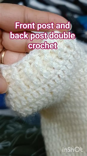 front post and back post double crochet 🧶#crochetpattern#howtocrochet #trendingshorts