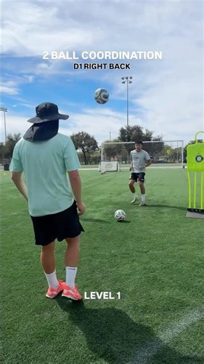 Two-ball coordination work. Training first touch, awareness, and quick reactions with the ball