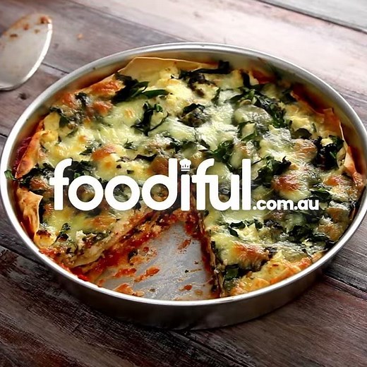 Ricotta, pesto & tomato lasagne