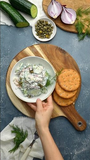 Räucherlachssalat 🐟🍴 #EinfachTasty #Räucherlachs #CremigeSalate #SchnelleRezepte #LowCarb