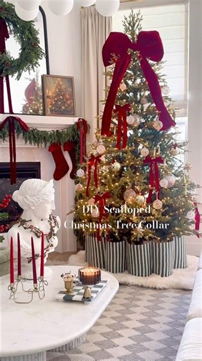 EASIEST DIY No-Sew Scalloped Christmas Tree Collar How To