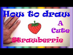 How to draw a strawberrie cute & easy way for kids