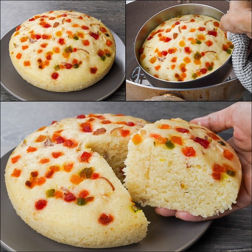 Eggless Steam Suji Cake In Bowl | No Oven | Suji Tutti Frutti Cake Recipe | Easy Suji Cake Recipe | N'Oven - Cake & Cookies