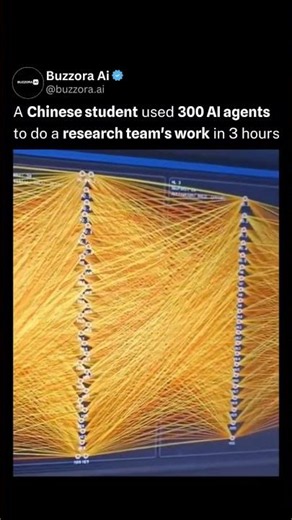 A Chinese students used 300 Ai agents to do a research team's work in 3 hours.
