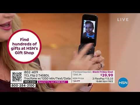 TCL Alcatel My Flip 2 T408DL Tracfone with 1200 Min/Text...