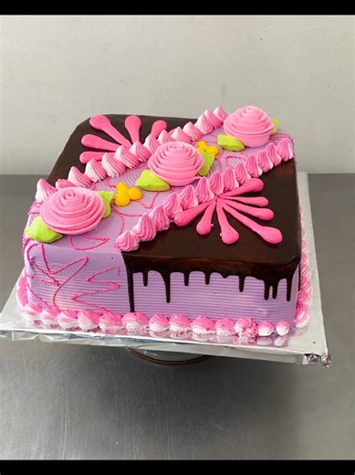 la mejor combinacion rosas con ganache de chocolate en tortas cuadrado | cake | torta | tutorial