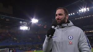 Chelsea striker Gonzalo Higuain receives Stamford Bridge welcome