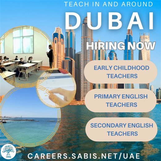 📣 NOW HIRING: Teachers for Dubai! 🕌✨ Ever dreamed of teaching AND exploring the world? This is your moment. 🌍💼 📚 No teaching degree? No problem. Housing and utilities? All covered! Send your CV to hrgulf@sabis.net | Teaching In and around Dubai