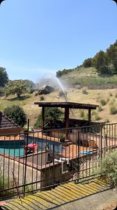 This cannon draws water from ther pool and covers dry grass and will also cover the home. This is a custom installation where the cannon is mounded on top or the gazebo, gives some extra height. www.Hydro-Halo.com www.HydroCannonFireDefense.com #PalisadesFire #LAWildfires #la #malibu #pacificpalisades #fireprevention #viralreels #wildfire #fire #water #viral #viralvideos #tiktok #dance #sprinklersystem #popular #instagood #insta #freefire #firedepartment #firesigns #protection | Hydro-Halo