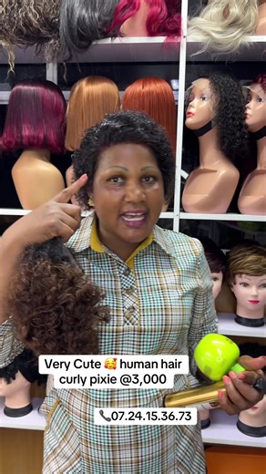 Cute Human Hair Short Water Curl Pixie Wig