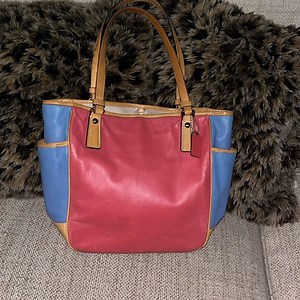 Coach Leather Pocketbook with 2 Side Pockets