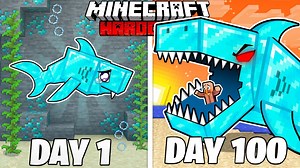 I Survived 100 Days as a DIAMOND SHARK in HARDCORE Minecraft | Wealthy cook