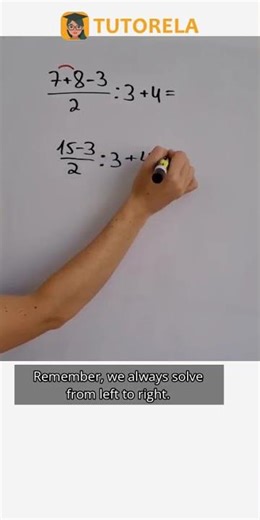 Order of Operations: Simplifying (7+8-3)/2÷3+4 #Math #TheOrderOfOperations