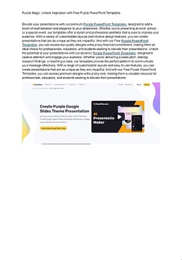 Engage with Color: Free Purple PowerPoint Templates Collection