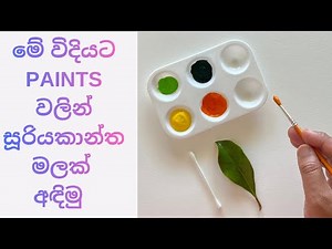 paints වලින් සූරියකාන්ත මලක් අඳිමු - how to paint a sunflower for kids- Sinhala drawing-චිත්‍ර අඳිමු