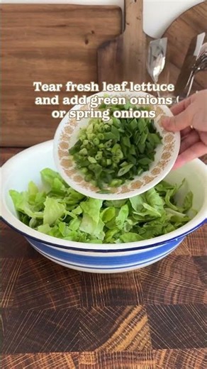 Wilted Lettuce with Hot Bacon Dressing. Utensils available at oldcountrykitchenware.com