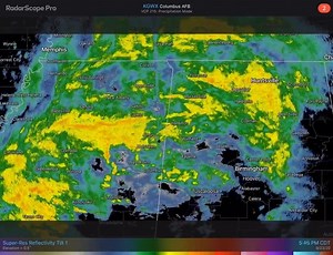 [645 pm] Light to moderate rain continues to move into the area from the southwest associated with the remnants of Tropical Depression Beta #HUNwx | US National Weather Service Huntsville Alabama