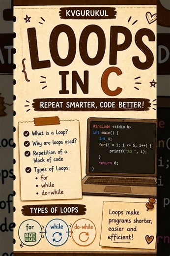 Loops in C | C Programming | #kvgurukul #clanguage #bca