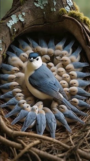 A Circle of Calm: White-Breasted Nuthatch and Her Young #nuthatch #birds #babybird #wildlife #nature