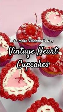 How to make Valentine's Day vintage heart buttercream piped cupcakes 🧁❤️ Bake with Us Tutorial