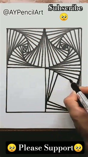 Amazing 3D Line Pattern 😲 | Optical Illusion Drawing ✏️ | How To Draw 3D Ellujan #shorts