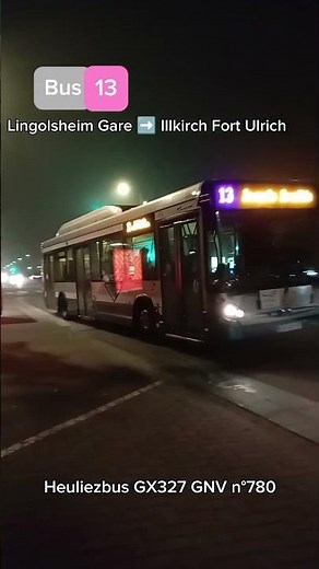 CTS - Heuliezbus GX327 GNV n°780 ligne 13 à Parc Malraux #cts #bus #strasbourg