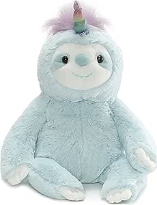 GUND Dazzle Slothicorn Plush Toy, Sloth Unicorn Stuffed Animal for Ages 1 and Up, Blue/Rainbow, 9”