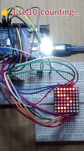 8x8 LED Matrix Counting 1 to 10 | Arduino LED Matrix Number Display #arduino #8x8matrix #coding