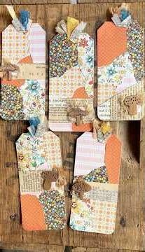colorful junk journal tags using the stack n' whack method via ‪@annekenlon‬ #junkjournalephemera