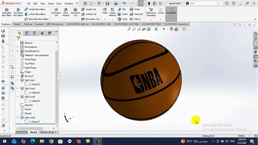 #SolidWorks Steps to Draw a Basket Ball Using SolidWorks. | SolidWorks Course
