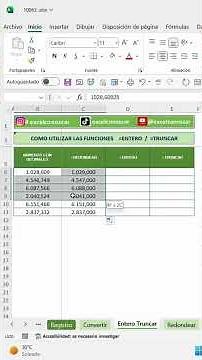Como utilizar las funciones =Redondear / =Entero / =Truncar en Excel.