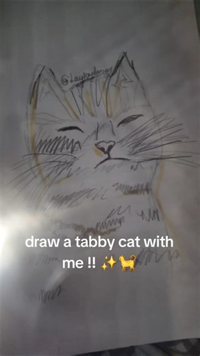 Watch me sketch a playful tabby cat from start to finish. 🐾🎨 #cat #drawing #catkid