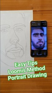 Easy Tips of portrait drawing with Loomis method#loomismethod#bignnertips