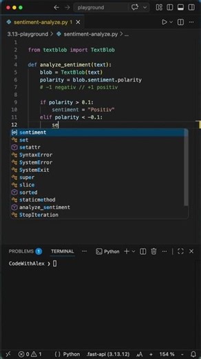 Better Sentiment Analysis than Claude Code #python #coding #programming #claude #claudecode