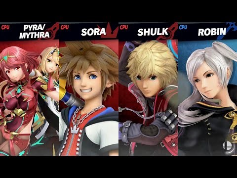 Super Smash Bros. Ultimate - Pyra/Mythra, Sora and Shulk vs Robin F