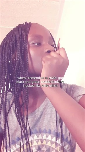 Revisiting 2020: Green and Black Braids Inspired by Billie Eilish