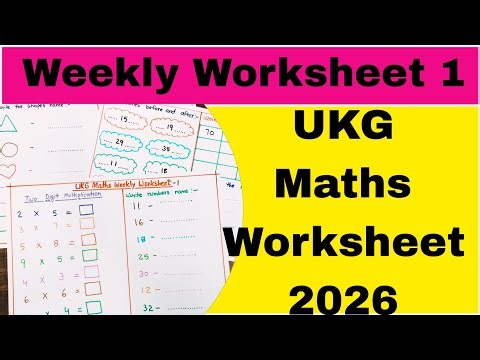 UKG Maths Weekly Worksheet | Upper kg Worksheet ‪@TheKidsBoat‬