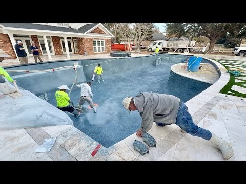 How To Build a Pool | Construction Timelapse | Satisfying Plaster Install