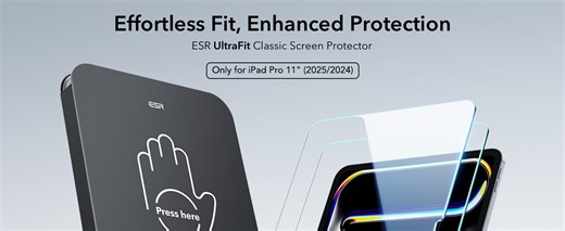 ESR 2 Pack Screen Protector for iPad Pro 11 Inch (M5/M4) 2025/2024, 9H Tempered Glass Film with Ultra Fit Tray, Scratch Resistant, HD Clarity, Bubble Free Application, Apple Pencil Support