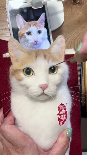 Needle-Felt Cute Cat in 5 Mins! Easy DIY Tutorial #WoolFelt #DIY #CuteCat