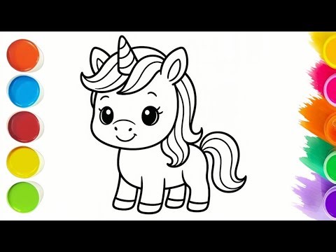Unicorn 🦄 Coloring Tutorial For Kids || Creative And Satisfying Art