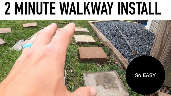 2 Minute Paver Walkway Install ¦Temporary Walkway