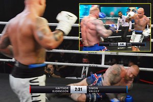 Hafthor Bjornsson staggered in final exhibition fight before Eddie Hall showdown