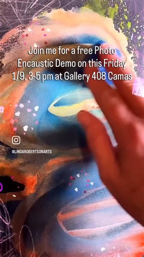 Linda Robertson on Instagram: "Join me at Gallery 408 for a free demonstration of my encaustic and photography process this Friday, January 9 from 3–5 PM. January at Gallery 408 is a celebration of art and creativity, featuring free live demonstrations by talented local artists throughout the month, including another encaustic demo by my dear friend Michele Sabatier on January 30. View the full demo schedule at events link in bio or LindaRobertsonArts.com/upcoming-events #lindarobertsonarts #lin
