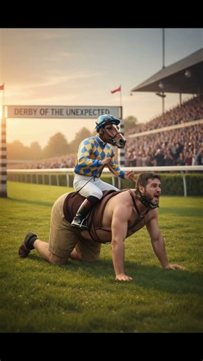 Role Reversal. Horse riding a human. 🐴🙋‍♂️#horse #funnyanimals #viral