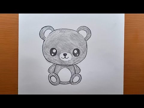 WIE MAN EINFACH EINEN KAWAII-BÄREN ZEICHNET 🧸❤️⚡ Einfache Zeichenideen | Zeichnen mit Bleistift