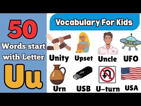 Letter Uu Words for kids/Words starting with U / letter U words/ U for Words/Alphabet U