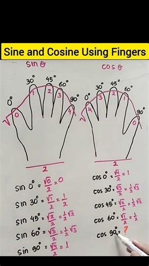 Trigonometric Ratios: Sine and Cosine Using Fingers🔥