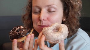 Binge Eating Concept Attractive Caucasian Woman Stock Footage Video (100% Royalty-free) 1076109956 | Shutterstock